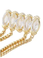 Rocky 14K-Gold-Plated & White Sapphires Chain Earrings