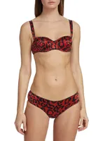 Leopard-Print Silk Demi Bra