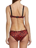 Leopard-Print Silk Demi Bra