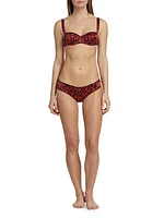 Leopard-Print Silk Demi Bra
