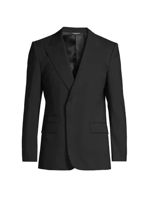 Wool Peak-Lapel Blazer