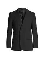 Wool Peak-Lapel Blazer