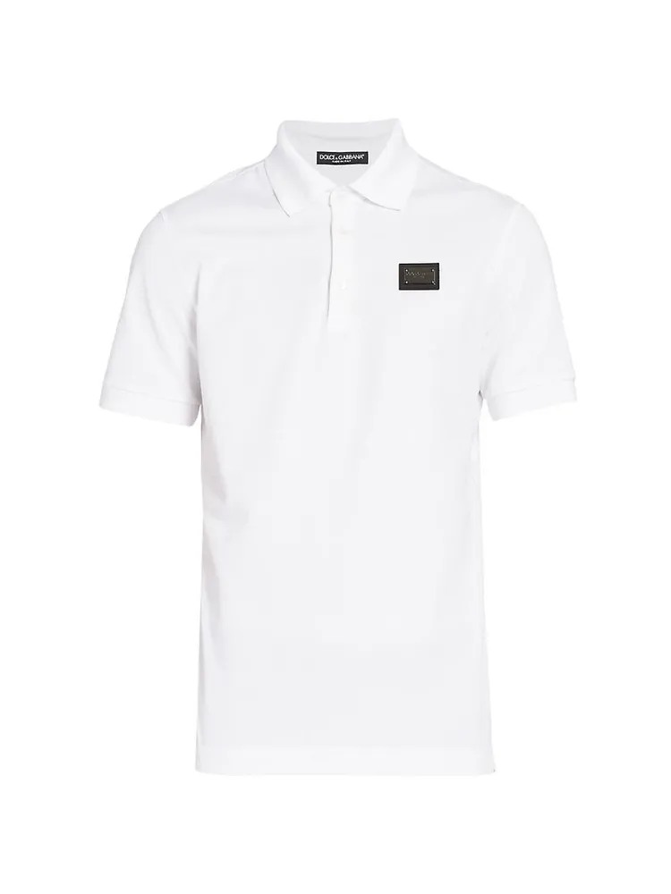 Metal Plaque Piquet Polo Shirt