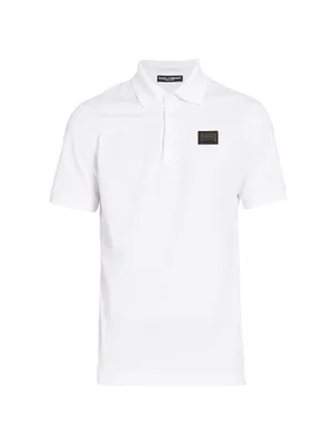 Metal Plaque Piquet Polo Shirt