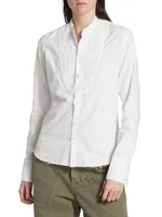 Pleated High-Low Shirt