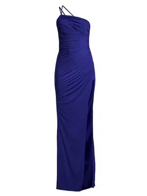 Winnipeg One-Shoulder Ruched Gown