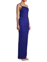 Winnipeg One-Shoulder Ruched Gown