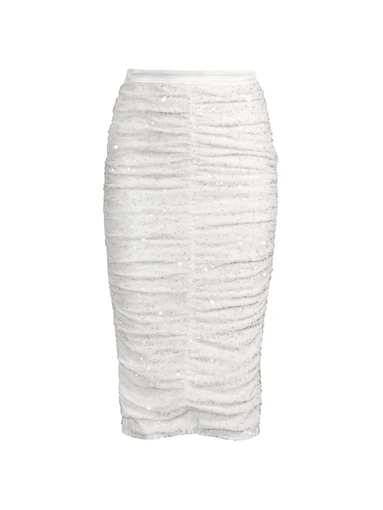 Estrella Sequin Ruched Pencil Skirt