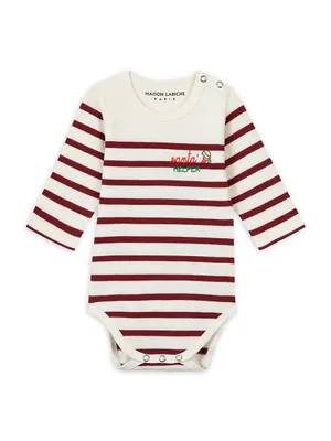 Baby's Malo Striped Cotton Bodysuit