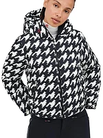 Polar Houndstooth Down Puffer Jacket