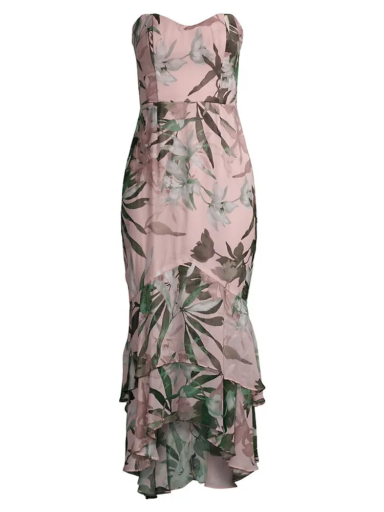 Cece Ruffled Floral Gown