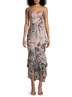 Cece Ruffled Floral Gown