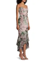 Cece Ruffled Floral Gown