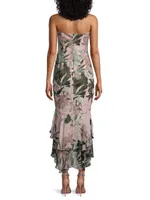 Cece Ruffled Floral Gown