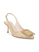 Raffia Slingback Pumps