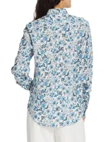 COLLECTION Floral Linen Button-Front Shirt