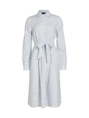 COLLECTION Printed Linen-Cotton Shirtdress