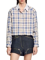 Rhinestone Check Shirt