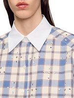 Rhinestone Check Shirt