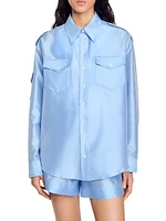 Loose Fit Satin Shirt