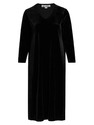 Stretch Velvet Midi-Dress