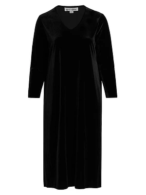 Stretch Velvet Midi-Dress