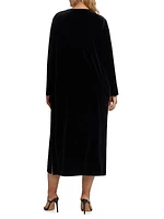 Stretch Velvet Midi-Dress