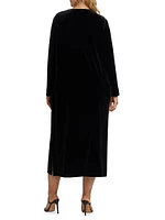 Stretch Velvet Midi-Dress