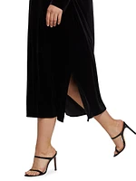 Stretch Velvet Midi-Dress