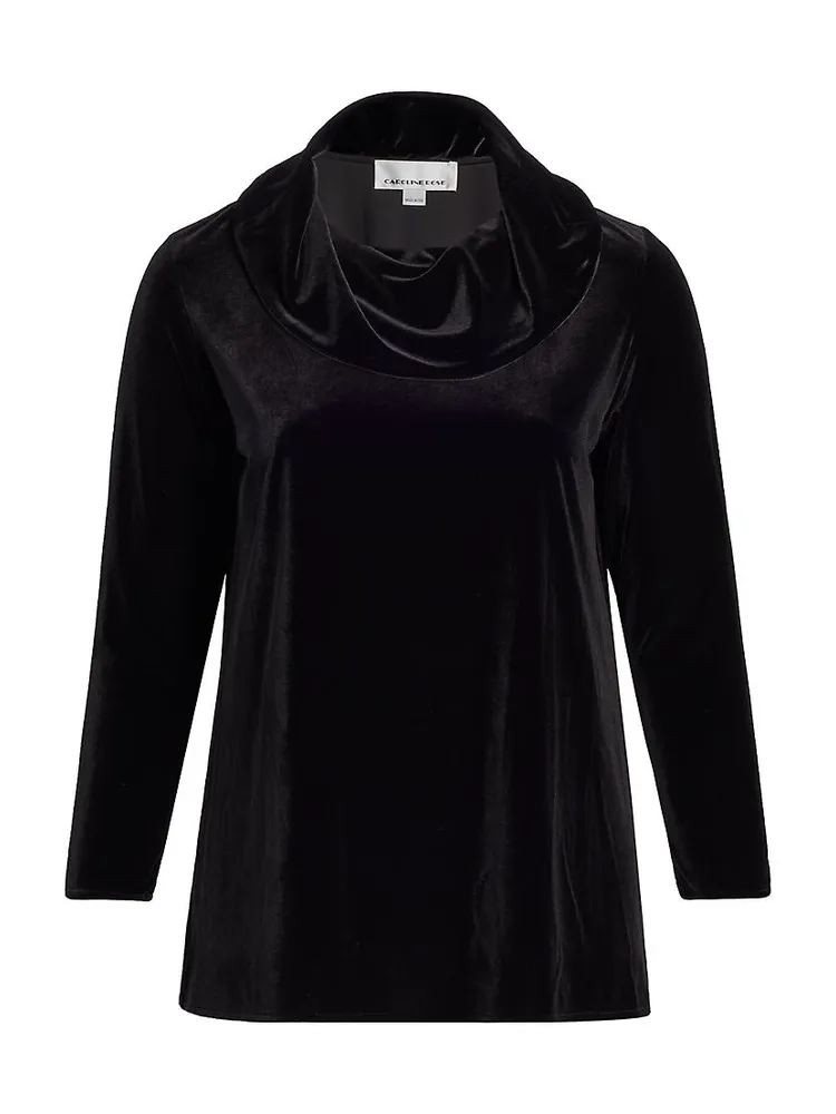 Stretch Velvet Cowl Tunic