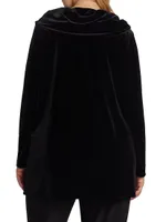 Stretch Velvet Cowl Tunic