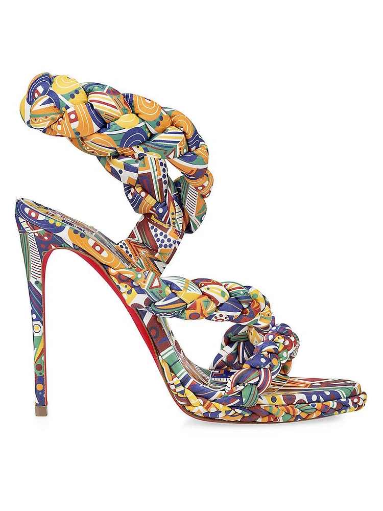 Christian Louboutin x Idris Elba Fatima 120MM Printed Leather Sandals