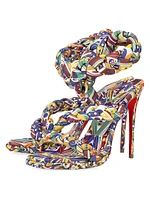 Christian Louboutin x Idris Elba Fatima 120MM Printed Leather Sandals