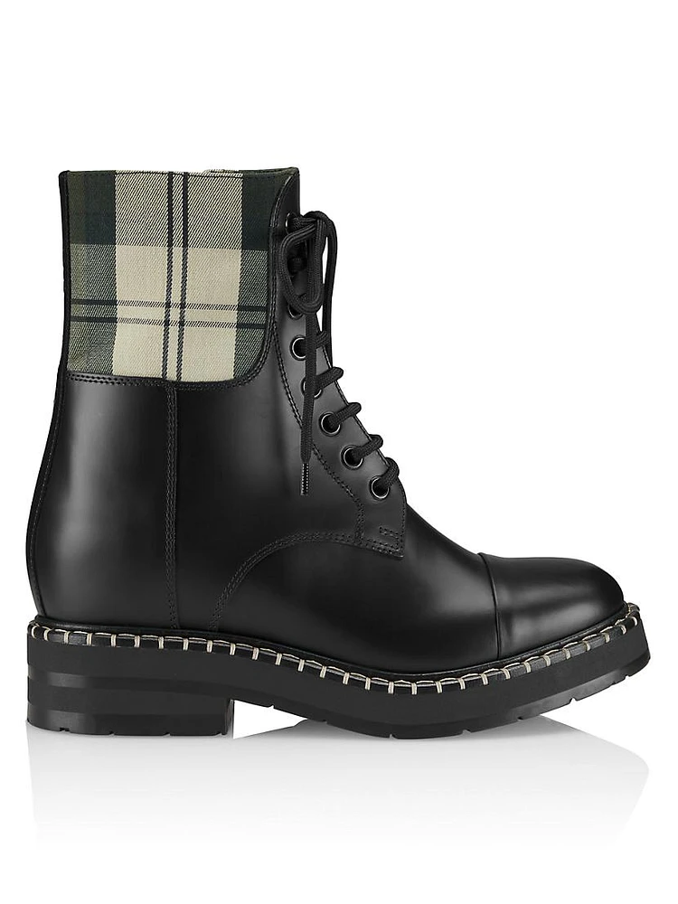 Chloé x Barbour Leather Combat Boots