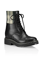 Chloé x Barbour Leather Combat Boots