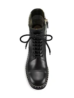 Chloé x Barbour Leather Combat Boots