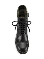 Chloé x Barbour Leather Combat Boots