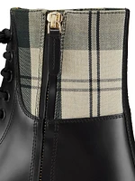 Chloé x Barbour Leather Combat Boots