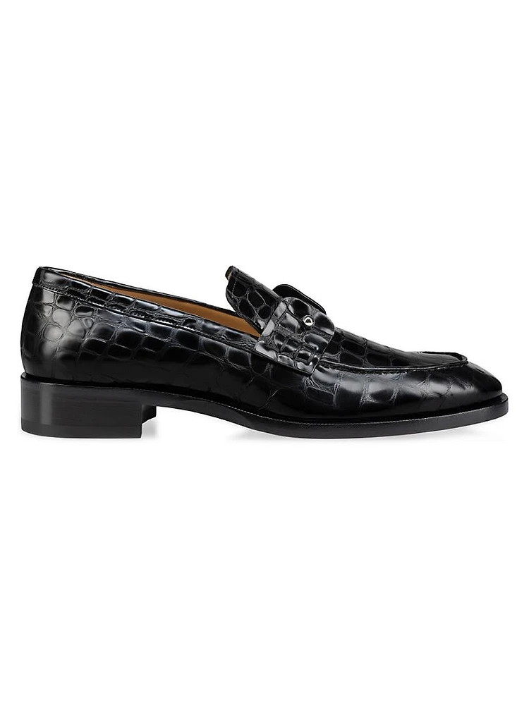 Chambelimoc Crocodile-Embossed Leather Loafers