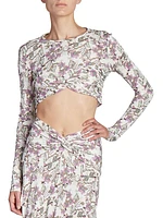 Jinea Printed Twist Crop Top