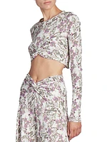 Jinea Printed Twist Crop Top