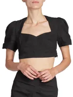 Fania Cropped Hemp-Blend Top