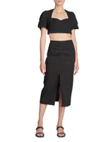 Fania Cropped Hemp-Blend Top