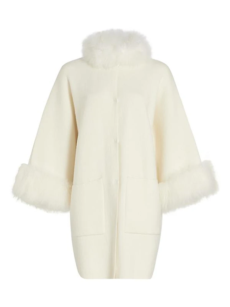 Cashmere Shearling-Trimmed Coat