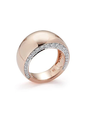 Lytton 18K Rose Gold, Diamond & White Rhodium Wide Ring