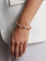 Saxon 18K Rose Gold & Diamond Elongated Chain Link Bracelet