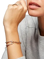 Saxon 18K Rose Gold & Diamond Side Cuff Chain Link Bracelet