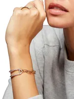Saxon 18K Rose Gold & Diamond Side Cuff Chain Link Bracelet