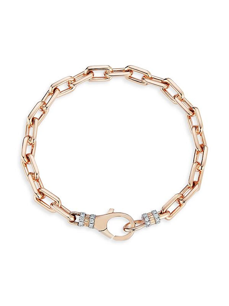 Clive 18K Rose Gold & Diamond Chain Bracelet