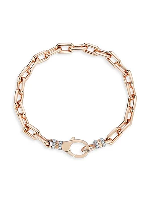 Clive 18K Rose Gold & Diamond Chain Bracelet